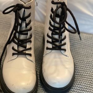 White combat boots